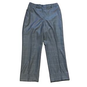 Carlisle Gray Plaid Wool Silk Ankle Trouser Dress Pants 4